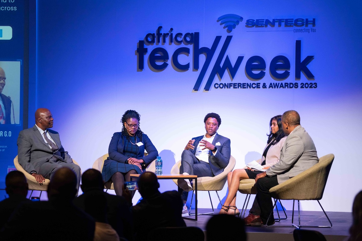 Speakers on stage at Sentech Africa Tech Week