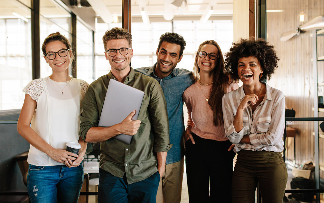 Group of young professionals of different ages