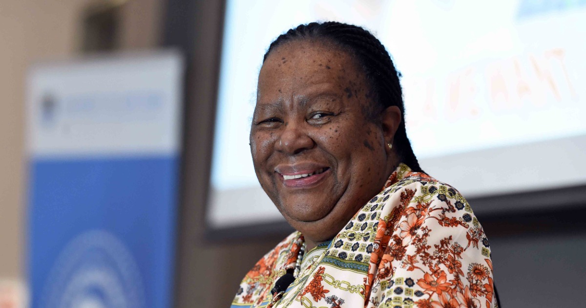 Naledi Pandor smiling at the camera