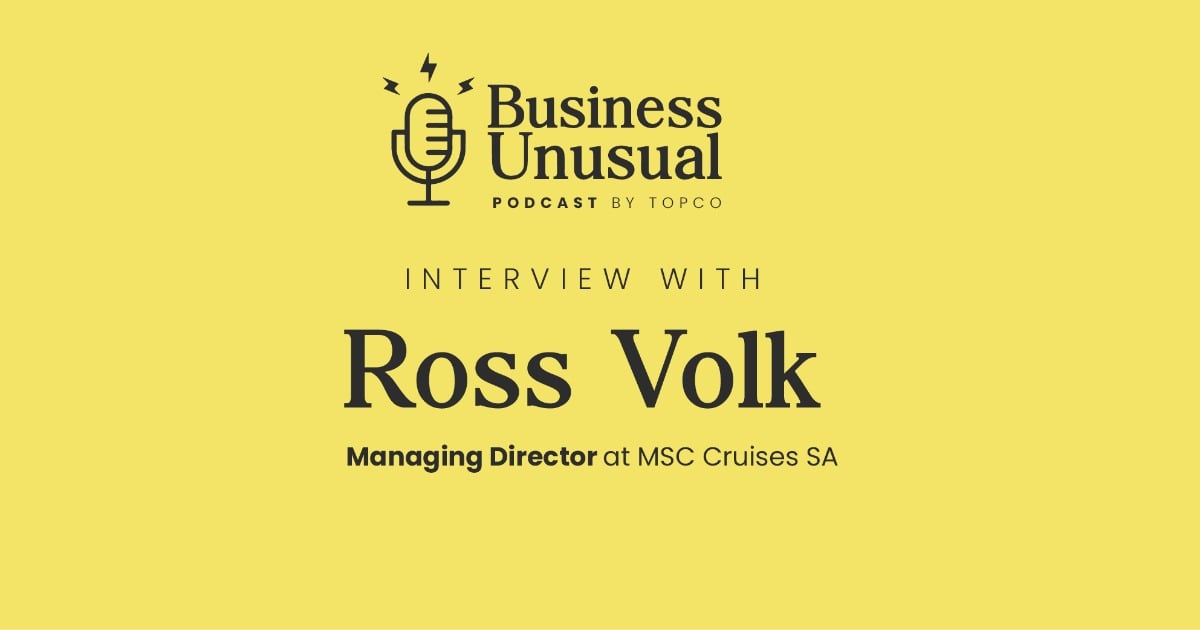 Business Unusual logo with Ross Volk's title and company