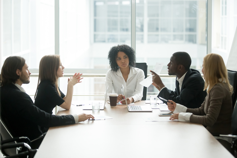 People in a boardroom meeting