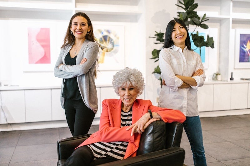 Three woman in confident poses